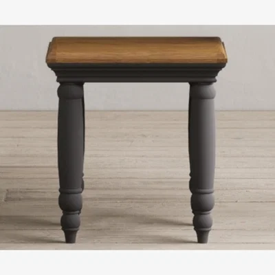 Oak&More Francis Oak and Charcoal Grey Painted Dressing Table Stool