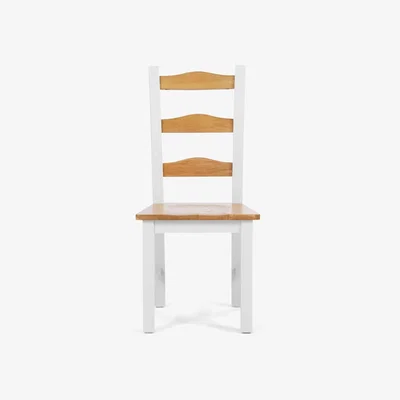 Oak&More Somerset Oak and White Dining Chairs - Oak and White, 2 Chairs