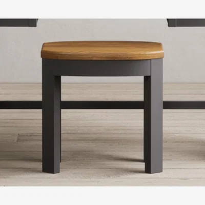 Oak&More Bradwell Oak and Charcoal Grey Painted Dressing Stool
