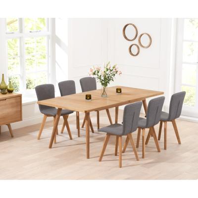 Oak&More Tivoli 150cm Retro Oak Extending Dining Table and Chairs