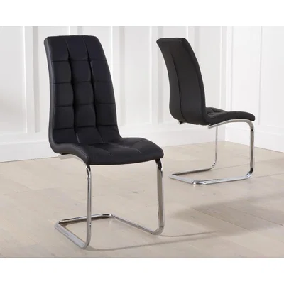 Oak&More Lorin Black Faux Leather Dining Chairs - Black