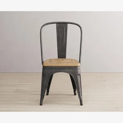 Oak&More Herringbone Metal Dining Chairs