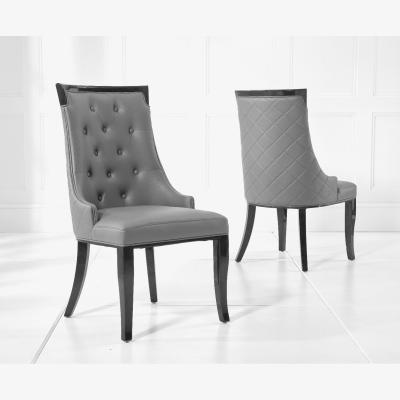 Oak&More Angelica Grey Faux Leather Dining Chairs