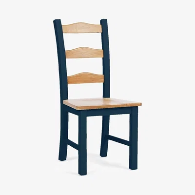 Oak&More Somerset Oak and Blue Dining Chairs - Oak and Blue, 2 Chairs