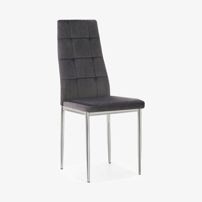 Oak&More Melissa Grey Velvet Dining Chairs - Grey, 2 Chairs