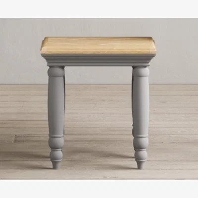 Oak&More Francis Oak and Light Grey Painted Dressing Table Stool