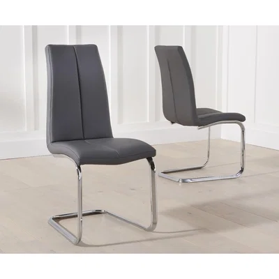 Oak&More Tarin Grey Faux Leather Dining Chairs - Grey