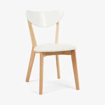 Oak&More Rebekah Oak and White Dining Chairs - Oak and White, 2 Chairs