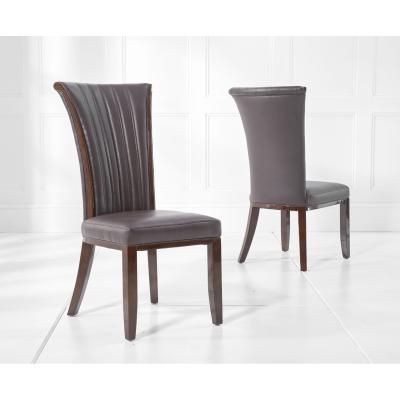 Oak&More Alpine Brown Leather Dining Chairs - Brown