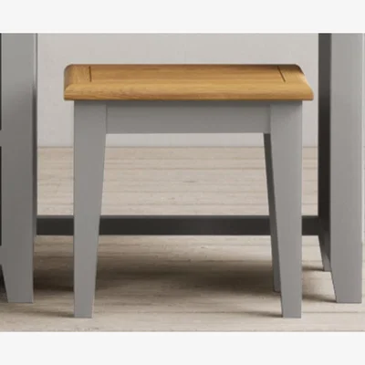 Oak&More Weymouth Oak and Light Grey Painted Dressing Stool