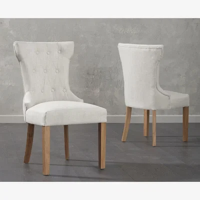 Oak&More Clara Natural Fabric Dining Chairs