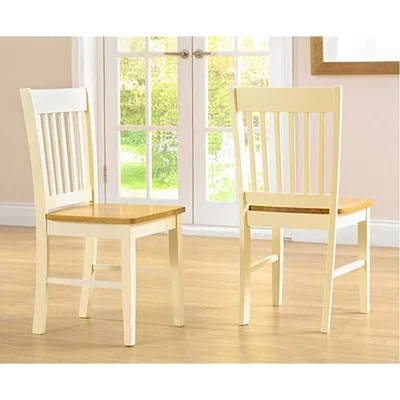 Oak&More Genoa Oak and Cream Dining Chairs - Oak and Cream