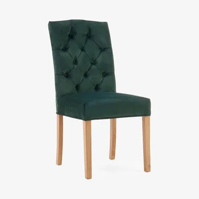 Oak&More Claudia Green Velvet Dining Chairs - Green, 2 Chairs