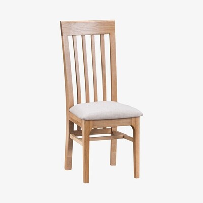Oak&More Sadie Oak Dining Chairs with Fabric Seats