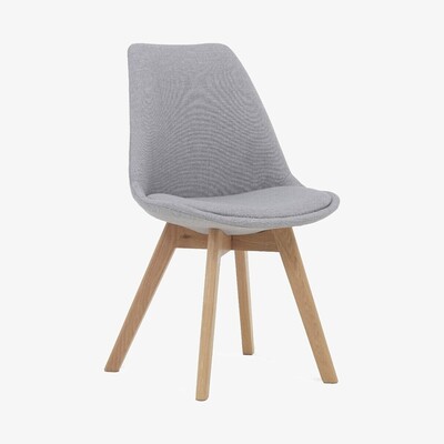Oak&More Duke Light Grey Fabric Dining Chairs