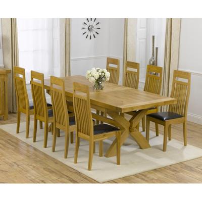 Oak&More Cheshire 200cm Solid Oak Extending Dining Table with Monaco Chairs