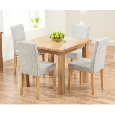 Oak&More Somerset 90cm Flip Top Oak Dining Table with Mia Fabric Chairs