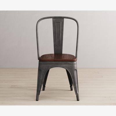 Oak&More Dakota Dark Acacia and Metal Dining Chairs