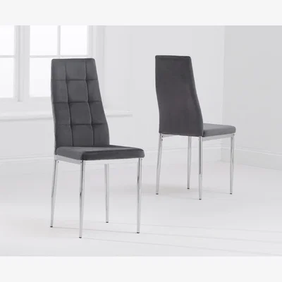 Oak&More Angelo Grey Velvet Dining Chairs