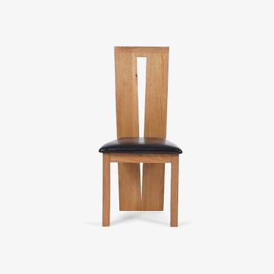 Oak&More Ex-display Set of FOUR Montreal Solid Oak and Brown Dining Chairs