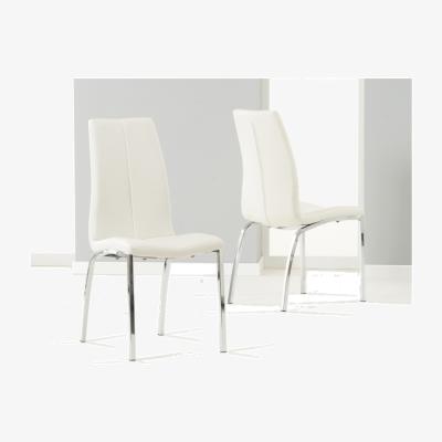 Oak&More Marco Ivory White Faux Leather Dining Chairs