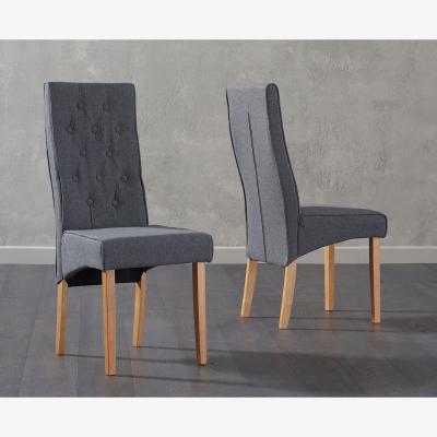 Oak&More Juliette Grey Fabric Dining Chairs - Grey