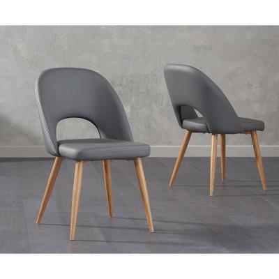 Oak&More Halifax Grey Faux Leather Dining Chairs - Grey