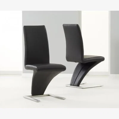 Oak&More Aldo Black Faux Leather Dining Chairs