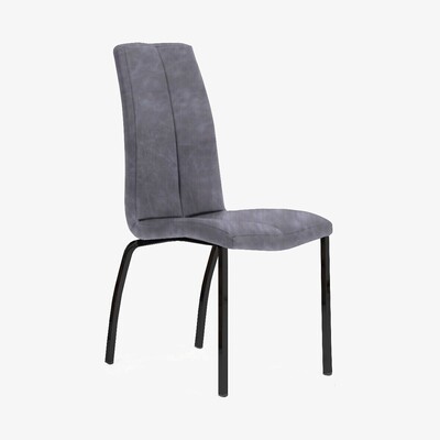 Oak&More Noir Grey Fabric Antique Dining Chairs
