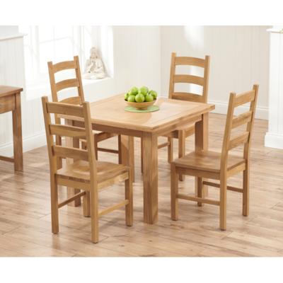 Oak&More Somerset 90cm Flip Top Oak Dining Table with Vermont Chairs - Timber, 2 Chairs