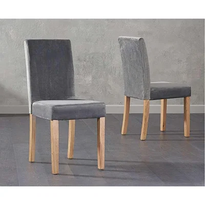 Oak&More Mia Grey Velvet Dining Chairs - Grey