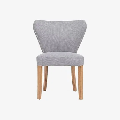 Oak&More Ex-display Set of TWO Isobel Grey Fabric Dining Chairs