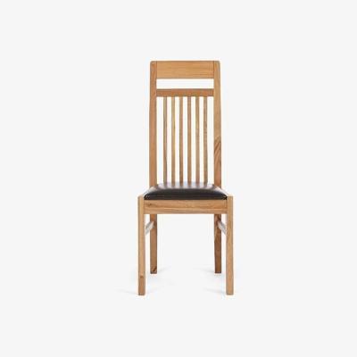 Oak&More Ex-display Set of 2 Monaco Solid Oak and Brown Dining Chairs