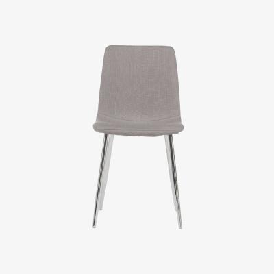 Oak&More Ex-display Set of FOUR Helsinki Grey Fabric and Chrome Dining Chairs