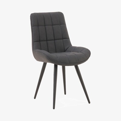 Oak&More Heidi Grey Faux Leather Dining Chairs - Grey, 2 Chairs