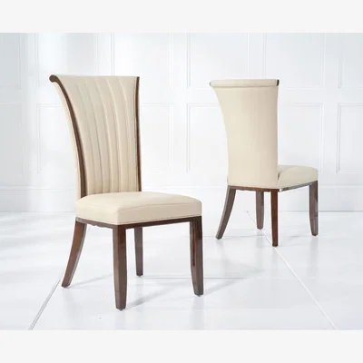 Oak&More Lorient Cream Leather Dining Chairs
