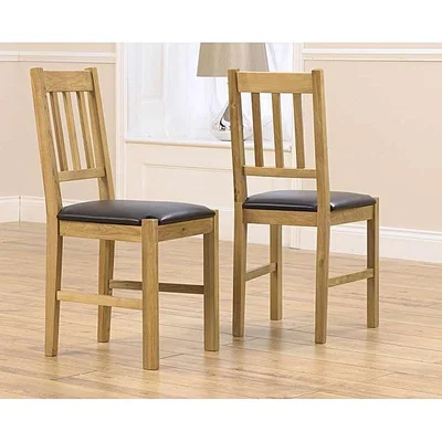 Oak&More Oxford Solid Oak and Black Dining Chairs - Black