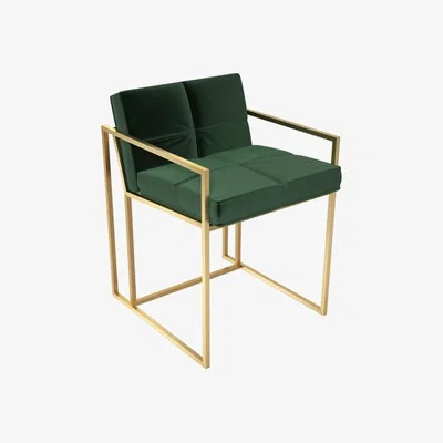 Olivia's Gillmore Federico Deep Green Velvet With Brass Frame Dining Chair