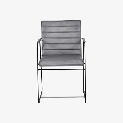 Olivia's Libra Urban Botanic Collection - Belton Leather Concrete Dining Chair