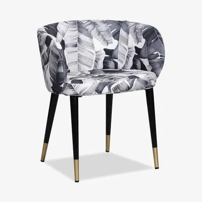 Olivia's Liang & Eimil Ola Dining Chair Tropical Black & White Linen