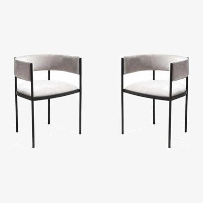 Olivia's Tommy Franks Envie I Set of 2 Dining Chairs in Giselle Grey Beige