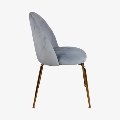 Olivia's Native Home Grey Velvet Dining Chair with Gold Legs