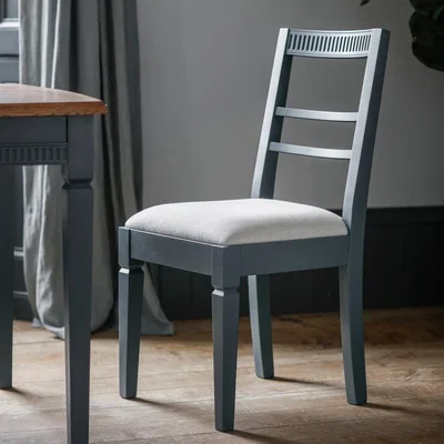 Olivia's Gallery Direct Set of 2 Bronte of Dining Chairs in Storm Blue