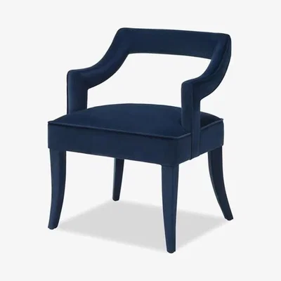 Olivia's Liang & Eimil Calvin Dining Chair Marine Blue Velvet