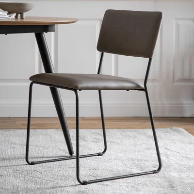 Olivia's Gallery Interiors Set of 2 Turchi Dining Chairs Oatmeal | Outlet