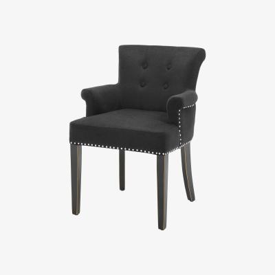 Olivia's Eichholtz Key Largo Dining Chair Arm in Black Cashmere