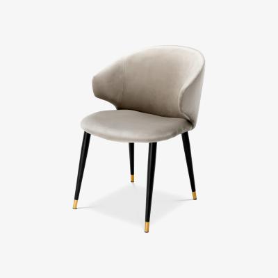 Olivia's Eichholtz Volante Dining Chair Roche Beige Velvet With Arm