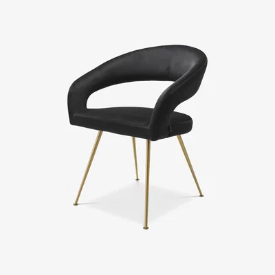 Olivia's Eichholtz Bravo Dining Chair in Roche Black Velvet