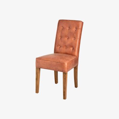 Olivia's Hill Interiors Faux Leather Dining Chair in Tan