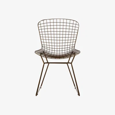 Olivia's Olivia's Soft Industrial Collection - Distance Metal Grid Frame Wire Chair in Bronze